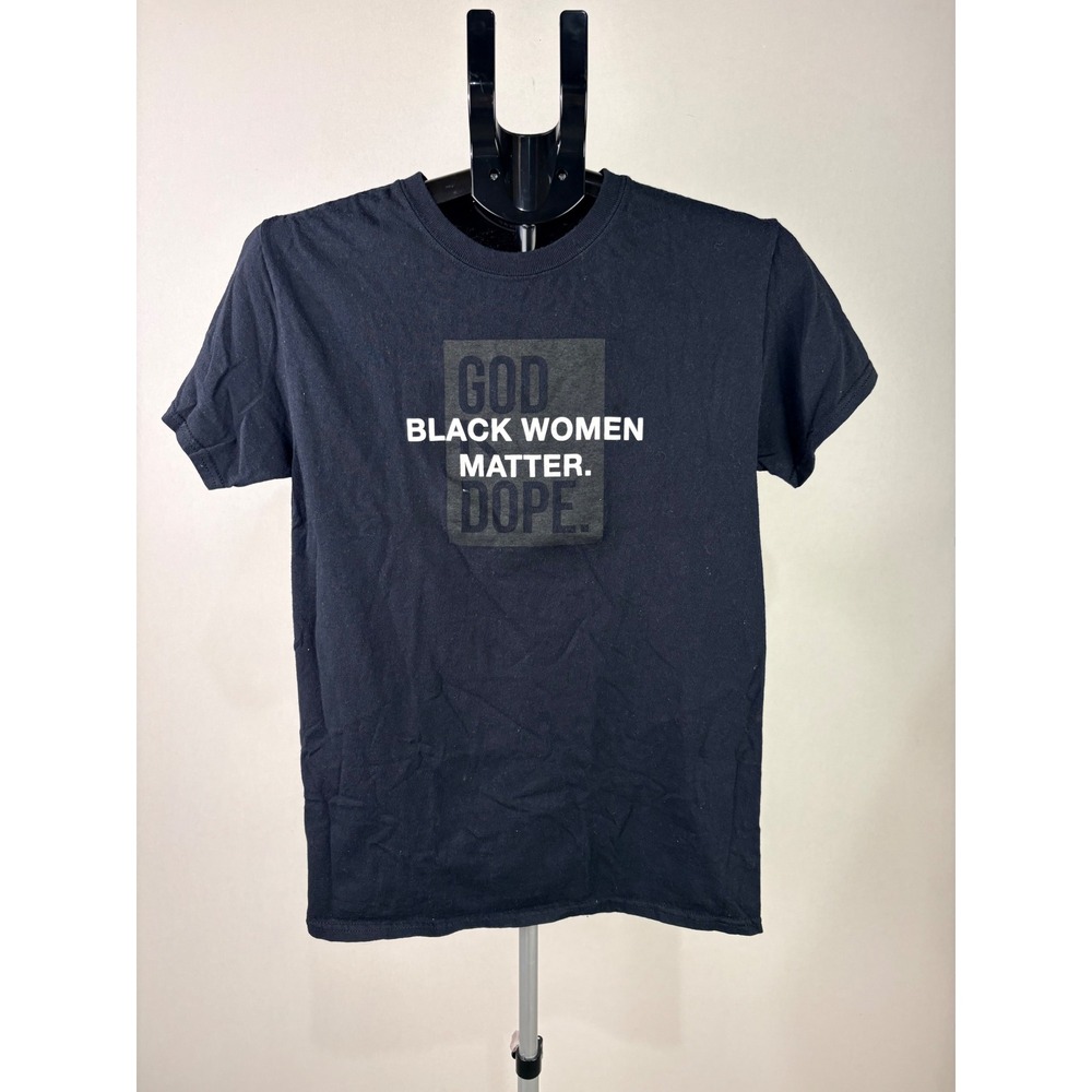 God Is Dope Black Women Matter Graphic T-Shirt Black Small Short Sleeve Tee